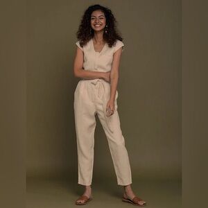 Reistor evening Chai organic 100% hemp Ivory long ‎ Elegant Cream Jumpsuit